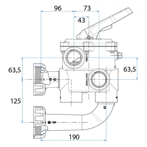 Valvola selettrice 1 1 2 con kit di collegamento a filtro Classic Plus 2021 dimensioni